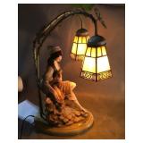 23ï¿½ tall modern Figural Table Lamp w/ Double Slag