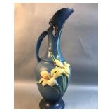 Roseville Pottery Zepher blue lily Ewer 24-15