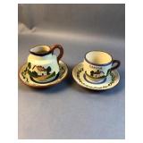 Watcombe Pottery Devon ï¿½Motto Wareï¿½ demitasse set