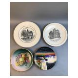 (4) collector plates featuring Lincoln Square