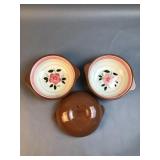 ( 3) Vintage Stangl Pottery Wild Rose 3pc Bowl