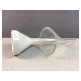 2 glass funnels