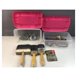 (2) shoe totes and hardware contents