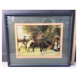 matted & framed colonia horse scene