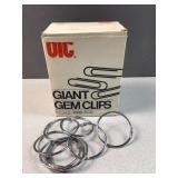 1 case box of paper clips and binder rings