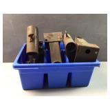 PLastic carry tote and floor pipe mounts