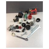 multiple hole saw bits / adapters and other tools
