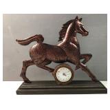Mantel running horse and clock display