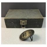 US Civil War belt buckle and vintage box