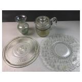 Pyrex glass coffee cravat & other table items
