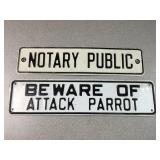Vintage enamel signs