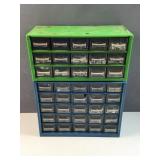 metal and plastic organizer and hardware contents