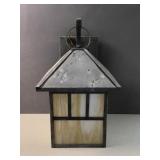 outdoor wall lighting w stained glass sides