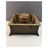 wood barrel bank and box frame