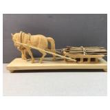 wood crafted horse drawn wood sleigh