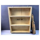 wallmount wood shelf and brush