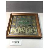 Powers Irish Whisky mirrored glass advertisement