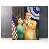 Artist rendering or President Bush & 1st Lady Barb