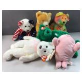 (6) large Beanie Babies