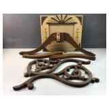 Vintage wooden table legs and wooden picture