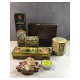 collection of tins / boxes