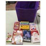 Games & puzzle in storage tote Games & puzzle in storage tote