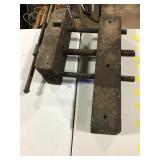 Antique wood & metal clam or press Antique wood & metal clam or press