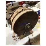 Antique wood reel with fabric spooled Antique wood reel with fabric spooled