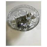 Glass bowl of cookie cutters Glass bowl of cookie cutters