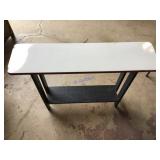 Metal porcelain topped table Metal porcelain topped table