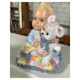 Ceramic baby bear and blankie Ceramic baby bear and blankie