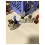 5 small oil lamps 1 no chimney 5 small oil lamps 1 no chimney