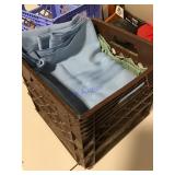 Milk crate of tablecloths in good condition Milk crate of tablecloths in good condition