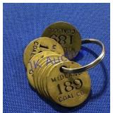 Midland coal co tool tags # 189 Midland coal co tool tags # 189