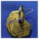 Midland Coal Co tool tag # 523 Midland Coal Co tool tag # 523