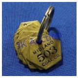 Midland Coal Co tool tag # 503 Midland Coal Co tool tag # 503