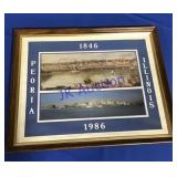 Framed Peoria IL riverfront apx 22 x 18 Framed Peoria IL riverfront apx 22 x 18