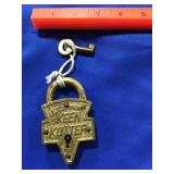 Keen Cutter brass lock with key Keen Cutter brass lock with key