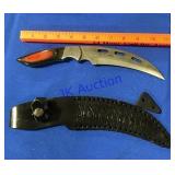 Curved knife with sheath & tip protector Curved knife with sheath & tip protector
