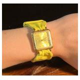 Joan Rivers Classic Quartz Watch Yellow Leather Ba