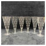 Anchor Hocking Pilsner Glass Coin Cut Polka Dot Ba