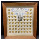 Vintage Shadow Box State Seal Emblem Button Collec
