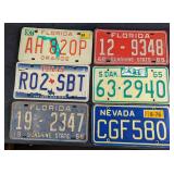 6 US State License Plates Florida Nevada