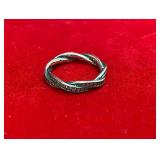 Twisted Sterling CZ Ring