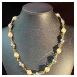 KJL Kenneth Jay Lane Gold Tone Faux Pearl Necklace
