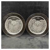 Signed Lalique France Crystal 1971 Hibou Owl Annua