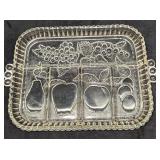 Vintage Indiana Divided Serving Glass Fruit Tray