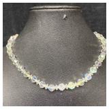 Clear Crystal Glass Faceted Beaded Small Necklace