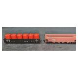 HO Scale Erie Gondola & Santa Fe Four Bay Hopper C