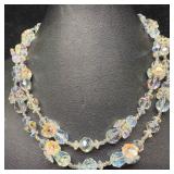 Vendome Clear Crystal Flower Bead Accents Double L